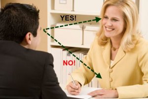 Eye contact in interview