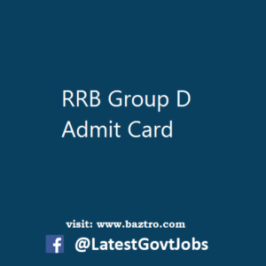 RRB Group D Admit Card Railway Exam Date Roll No rrcb.gov.in Download