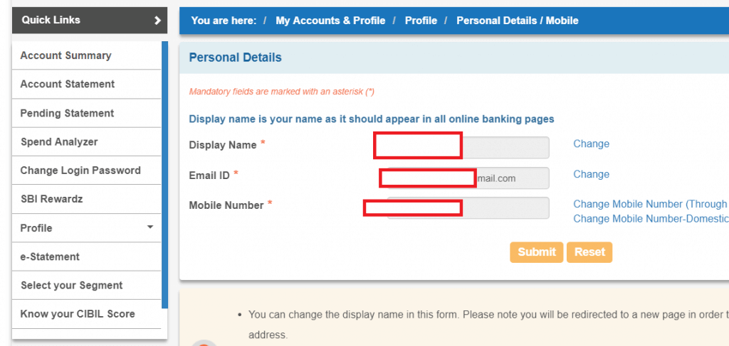 How to Change First Last Name in SBI Bank Online or Offline - BazTro.com